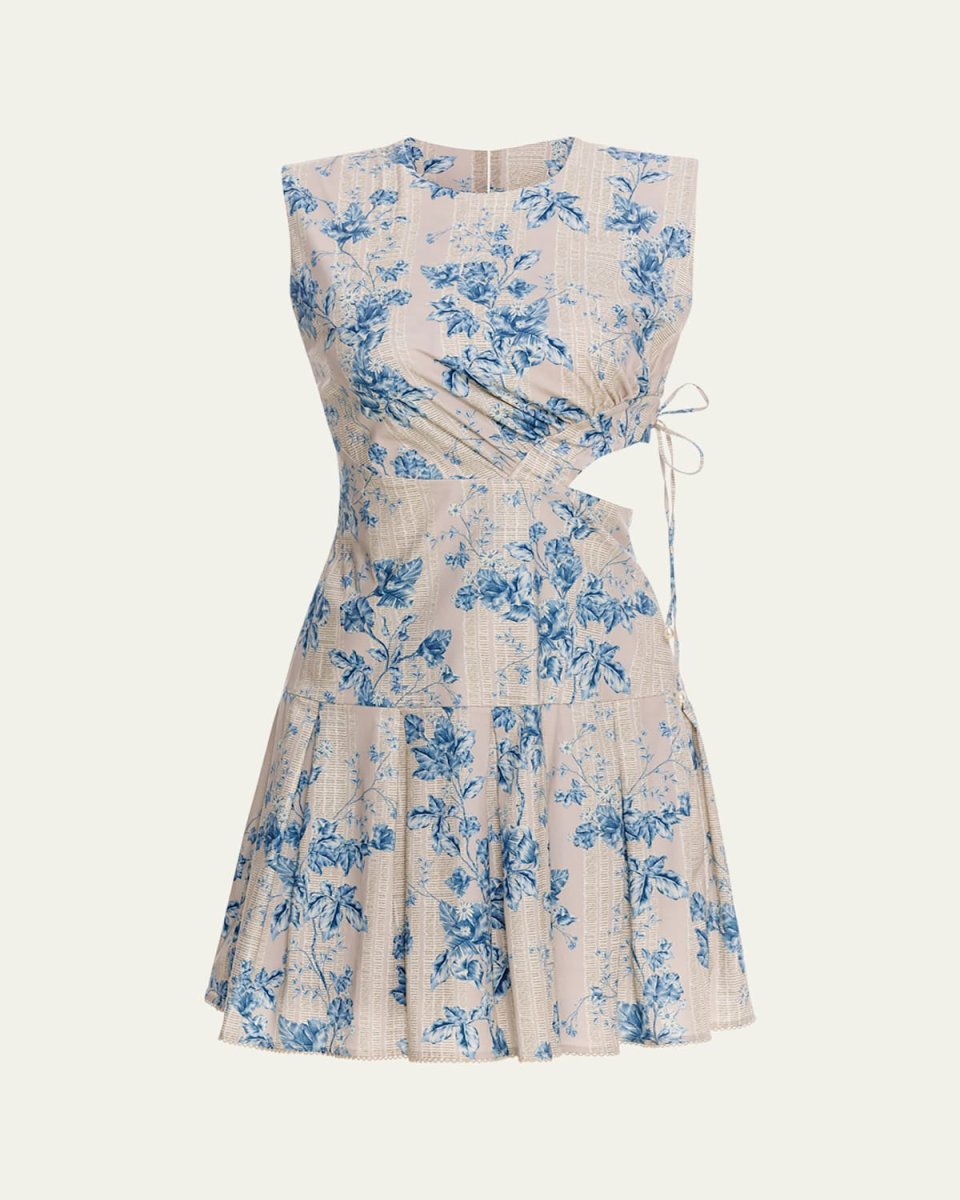 Otono Bougainvillea Cutout Mini Dress